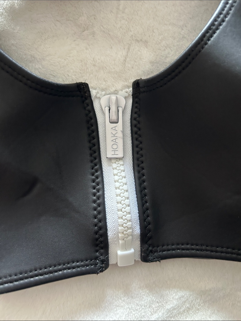 Hoaka Black Top with White Front Zip and button - swimming suits - Picture 6 of 8